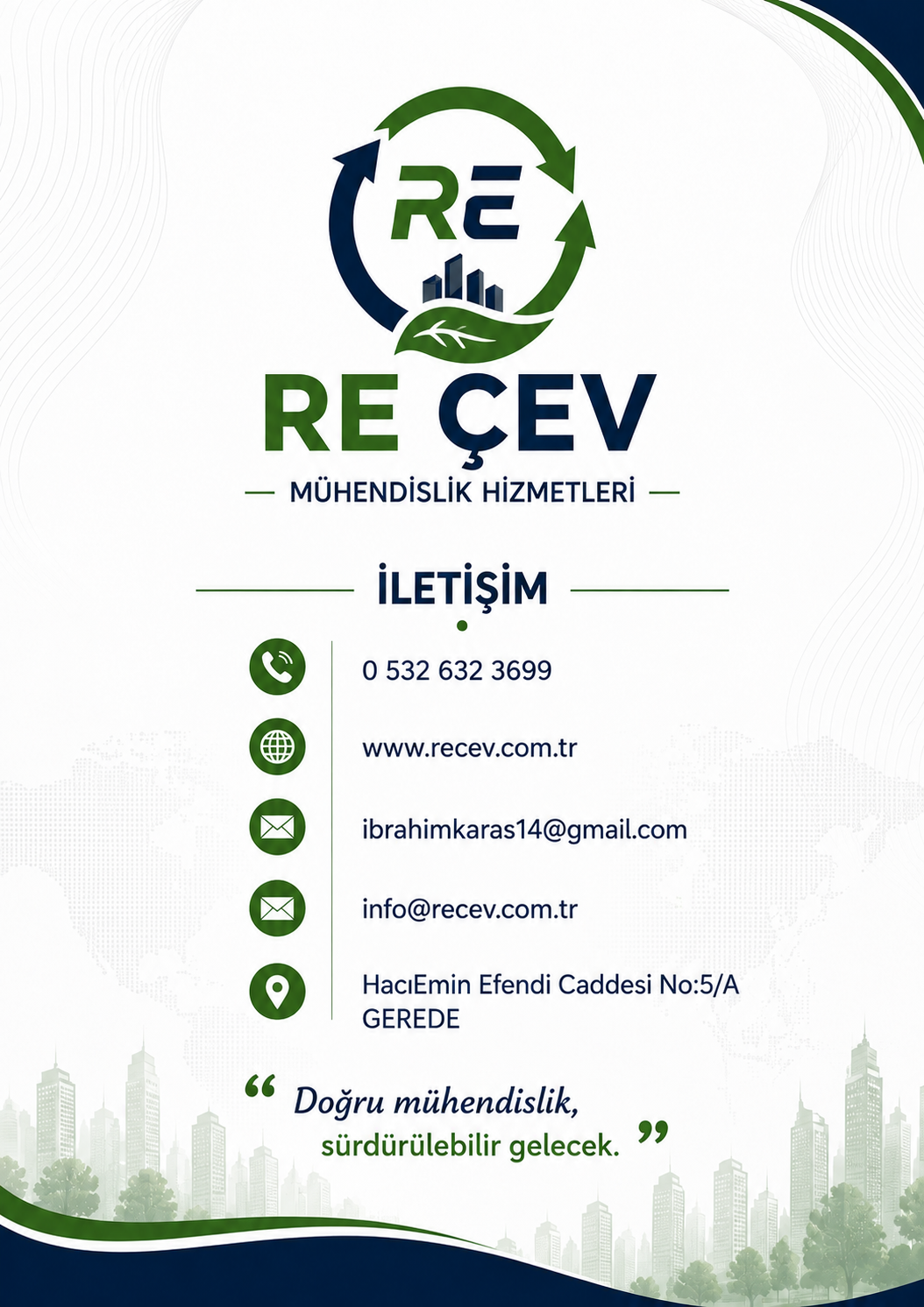 RE ÇEV iletişim afişi